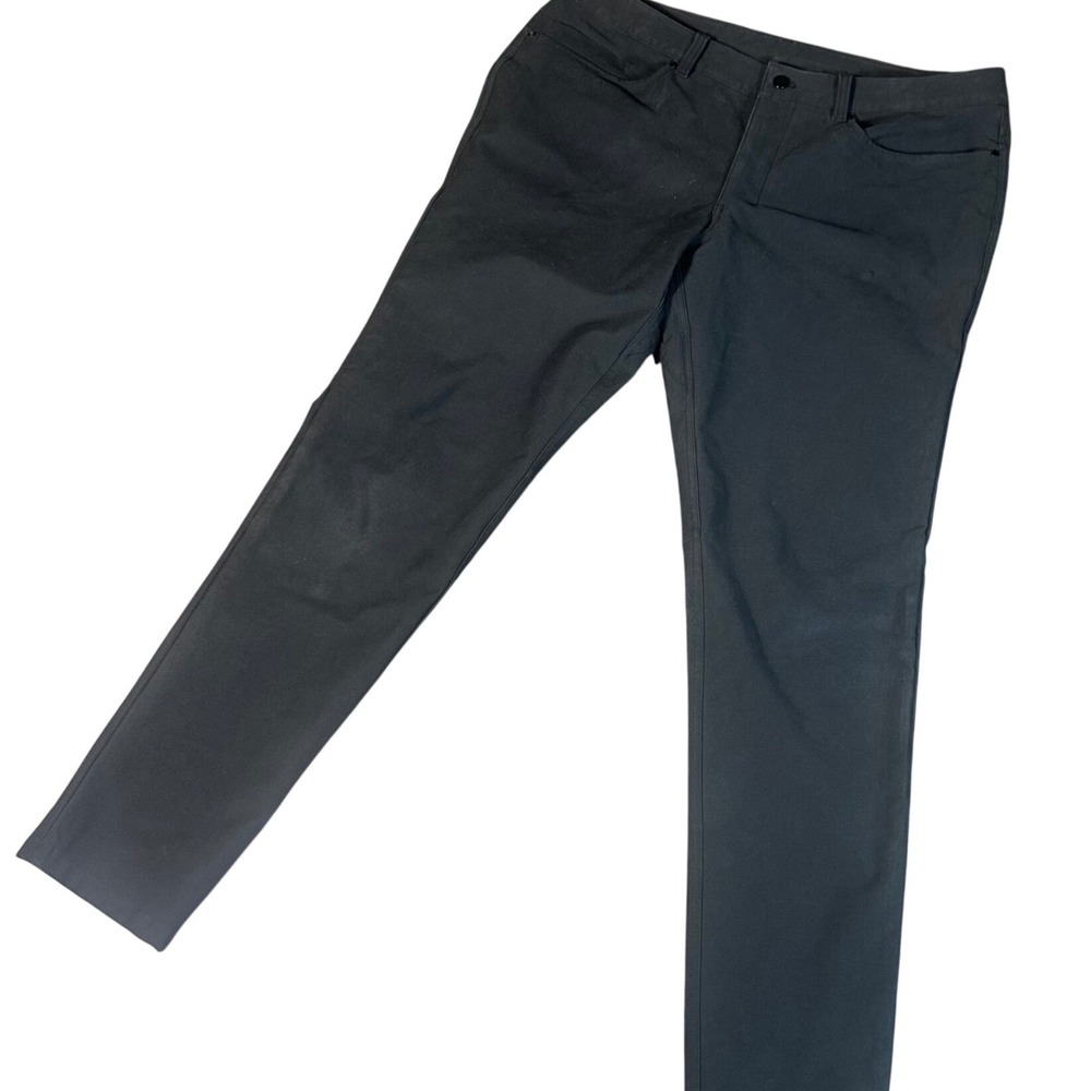 Lululemon ABC Pants Mens Size 36 Black Slim Fit Warpstreme Five Pocket